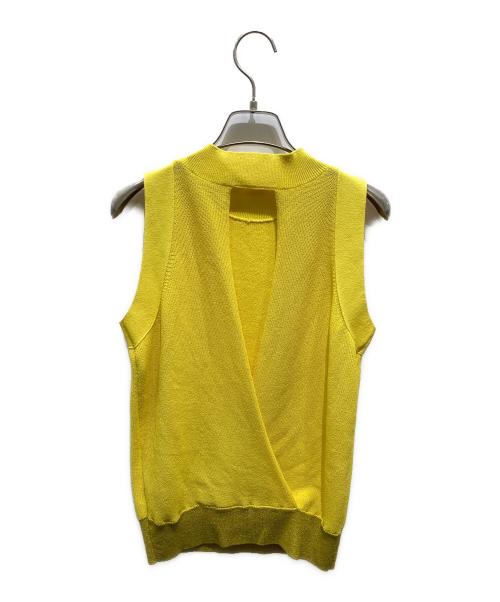 ESTNATION（エストネーション）ESTNATION (エストネーション) バックスリットアメリカンスリーブニット イエロー サイズ:Fの古着・服飾アイテム