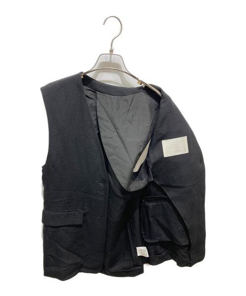 ESTNATION（エストネーション）ESTNATION (エストネーション) リネンロングジレ ブラック サイズ:38の古着・服飾アイテム