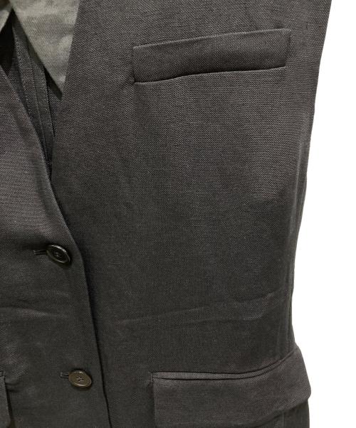 ESTNATION（エストネーション）ESTNATION (エストネーション) リネンロングジレ ブラック サイズ:38の古着・服飾アイテム