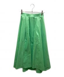 allureville（アルアバイル）の古着「タフタビッグフレアスカート　20221011140」｜グリーン