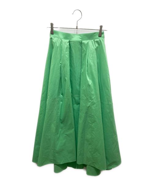 allureville（アルアバイル）allureville (アルアバイル) タフタビッグフレアスカート　20221011140 グリーン サイズ:1の古着・服飾アイテム