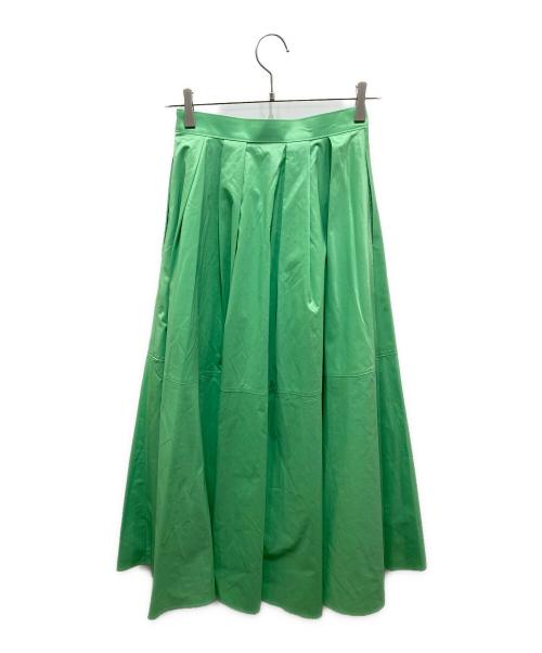 allureville（アルアバイル）allureville (アルアバイル) タフタビッグフレアスカート　20221011140 グリーン サイズ:1の古着・服飾アイテム