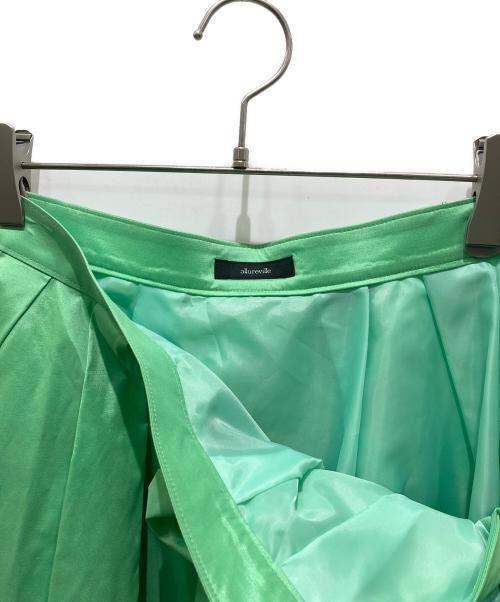 allureville（アルアバイル）allureville (アルアバイル) タフタビッグフレアスカート　20221011140 グリーン サイズ:1の古着・服飾アイテム