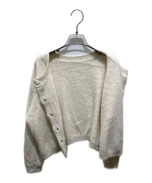 Loungedress（ラウンジドレス）Loungedress (ラウンジドレス) FURカシミヤ2WAYニット ホワイト サイズ:Fの古着・服飾アイテム