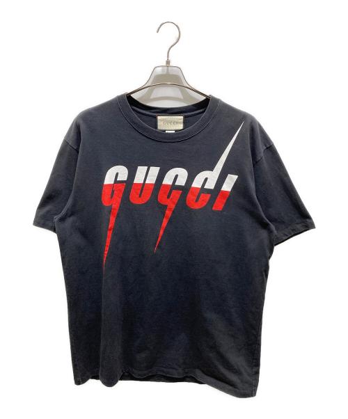 GUCCI（グッチ）GUCCI (グッチ) ブレードプリントTシャツ　565806 XJAZY ブラック サイズ:XLの古着・服飾アイテム