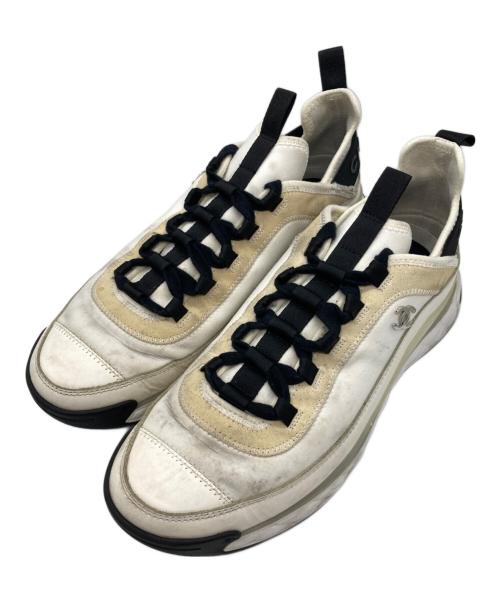 CHANEL（シャネル）CHANEL (シャネル) ココマークファブリックスニーカー　G35618 ホワイト サイズ:41の古着・服飾アイテム