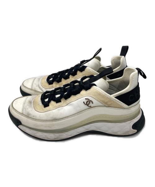 CHANEL（シャネル）CHANEL (シャネル) ココマークファブリックスニーカー　G35618 ホワイト サイズ:41の古着・服飾アイテム