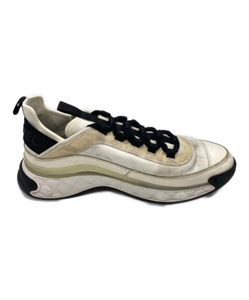 CHANEL（シャネル）CHANEL (シャネル) ココマークファブリックスニーカー　G35618 ホワイト サイズ:41の古着・服飾アイテム