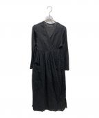 ne quittez pasヌキテパ）の古着「へムラミックスカシュクールガウン」｜ブラック