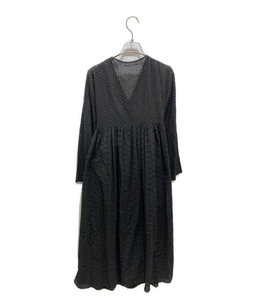 ne quittez pas（ヌキテパ）ne quittez pas (ヌキテパ) へムラミックスカシュクールガウン ブラック サイズ:記載無しの為実寸参照の古着・服飾アイテム