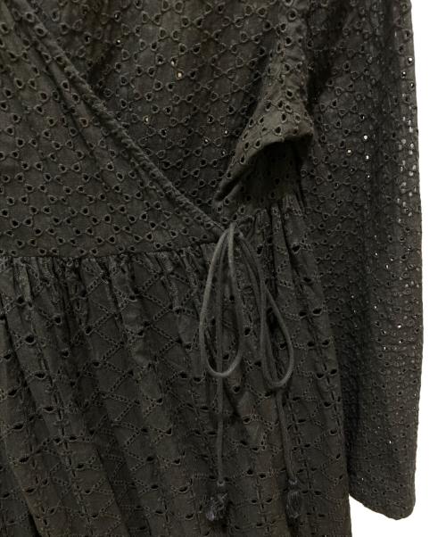 ne quittez pas（ヌキテパ）ne quittez pas (ヌキテパ) へムラミックスカシュクールガウン ブラック サイズ:記載無しの為実寸参照の古着・服飾アイテム