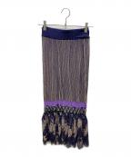 Ameriアメリ）の古着「SCALLOP LACE KNIT SKIRT」｜ネイビー
