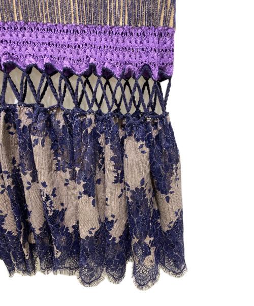 Ameri（アメリ）Ameri (アメリ) SCALLOP LACE KNIT SKIRT ネイビー サイズ:Sの古着・服飾アイテム
