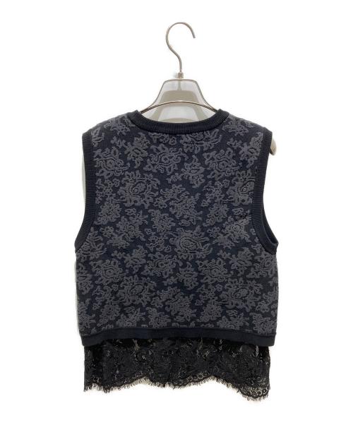 Ameri（アメリ）Ameri (アメリ) LACE COMBINE JACQUARD KNIT ブラック サイズ:Fの古着・服飾アイテム
