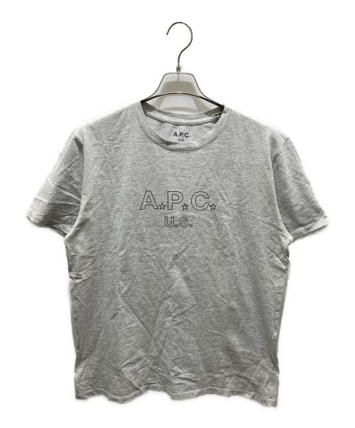 A.P.C.（アーペーセー）A.P.C. (アーペーセー) ロゴプリントTシャツ グレー サイズ:Mの古着・服飾アイテム