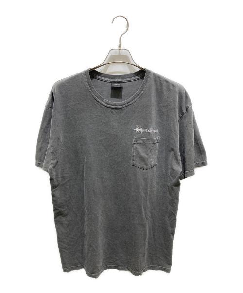 stussy（ステューシー）stussy (ステューシー) 刺繍ロゴTシャツ グレー サイズ:Lの古着・服飾アイテム