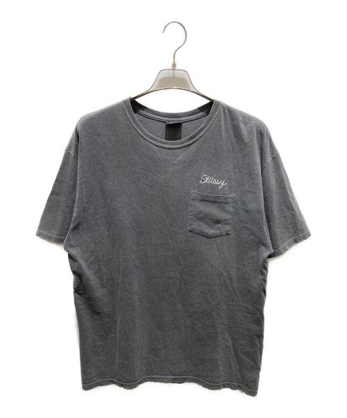 stussy（ステューシー）stussy (ステューシー) 刺繍ロゴTシャツ グレー サイズ:Lの古着・服飾アイテム