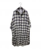 BLUEBIRD BOULEVARDブルーバードブルバード）の古着「オンブレチェックシャツワンピース」｜グレー