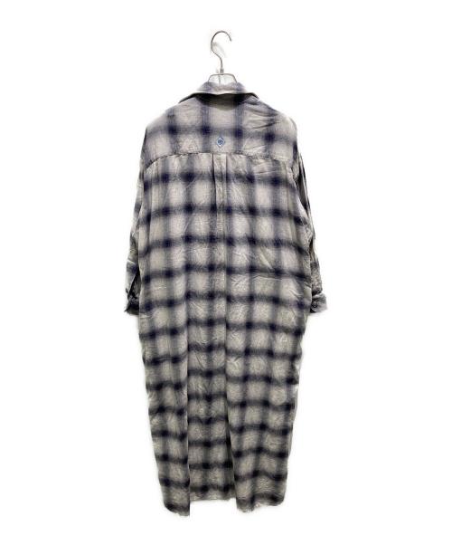 BLUEBIRD BOULEVARD（ブルーバードブルバード）BLUEBIRD BOULEVARD (ブルーバードブルバード) オンブレチェックシャツワンピース グレー サイズ:Mの古着・服飾アイテム
