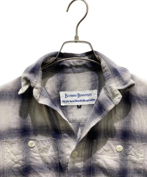 BLUEBIRD BOULEVARD（ブルーバードブルバード）BLUEBIRD BOULEVARD (ブルーバードブルバード) オンブレチェックシャツワンピース グレー サイズ:Mの古着・服飾アイテム