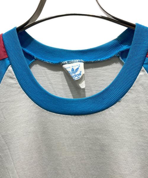 adidas（アディダス）adidas (アディダス) ラグランTシャツ　80S グレー サイズ:XLの古着・服飾アイテム