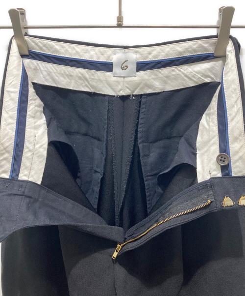 6(ROKU) BEAUTY&YOUTH（ロク ビューティーアンドユース）6(ROKU) BEAUTY&YOUTH (ロク ビューティーアンドユース) GEORGETTE TUCK PANTS　8614-202-0300 ブラック サイズ:36の古着・服飾アイテム