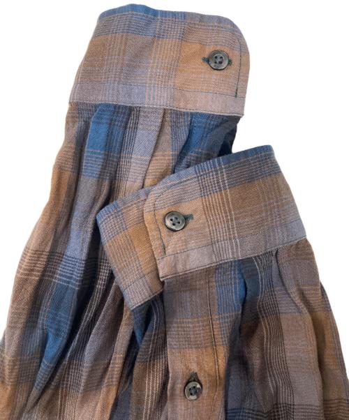 PENDLETON（ペンドルトン）PENDLETON (ペンドルトン) レザーポケットノーカラーシャツ ブラウン サイズ:Lの古着・服飾アイテム