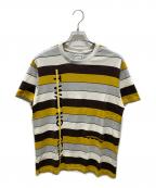 WOO YOUNG MIウーヨンミ）の古着「ボーダーTシャツ」｜ホワイト×ブラウン