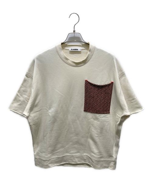 JIL SANDER（ジルサンダー）JIL SANDER (ジルサンダー) ポケットデザインオーバーサイズ半袖スウェットシャツ　JSUN707022 アイボリー サイズ:Sの古着・服飾アイテム