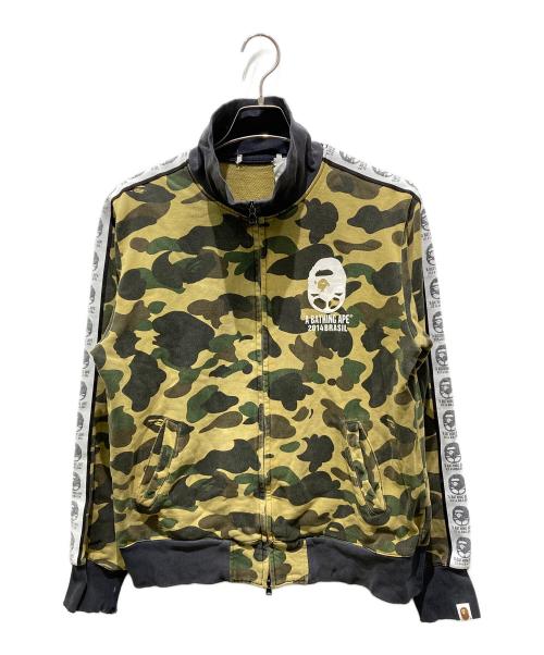 A BATHING APE（ア ベイシング エイプ）A BATHING APE (ア ベイシング エイプ) SOCCER 1ST CAMO ZIP SWEAT カーキ サイズ:Ⅼの古着・服飾アイテム
