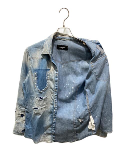 DSQUARED2（ディースクエアード）DSQUARED2 (ディースクエアード) Classic Western Shirt　S74DM0225　19SS インディゴ サイズ:42の古着・服飾アイテム