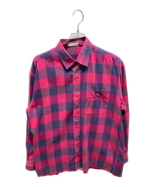 ISSEY MIYAKE COTTON LABEL（イッセイミヤケ コットンレーベル）ISSEY MIYAKE COTTON LABEL (イッセイミヤケ コットンレーベル) チェックシャツ パープル サイズ:記載無しの為実寸参照の古着・服飾アイテム