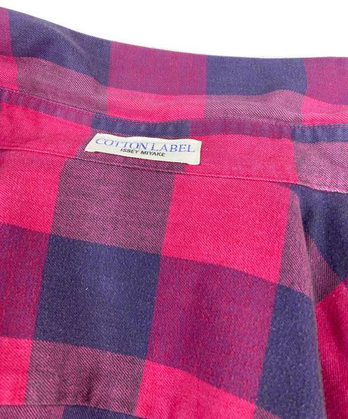 ISSEY MIYAKE COTTON LABEL（イッセイミヤケ コットンレーベル）ISSEY MIYAKE COTTON LABEL (イッセイミヤケ コットンレーベル) チェックシャツ パープル サイズ:記載無しの為実寸参照の古着・服飾アイテム