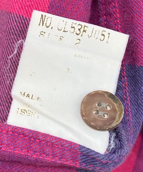 ISSEY MIYAKE COTTON LABEL（イッセイミヤケ コットンレーベル）ISSEY MIYAKE COTTON LABEL (イッセイミヤケ コットンレーベル) チェックシャツ パープル サイズ:記載無しの為実寸参照の古着・服飾アイテム