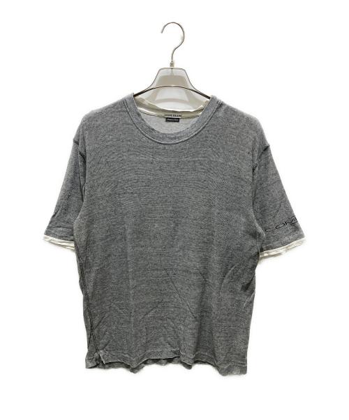 STONE ISLAND（ストーンアイランド）STONE ISLAND (ストーンアイランド) リネン混半袖Tシャツ　STONE ISLAND COMPACT グレー サイズ:Lの古着・服飾アイテム