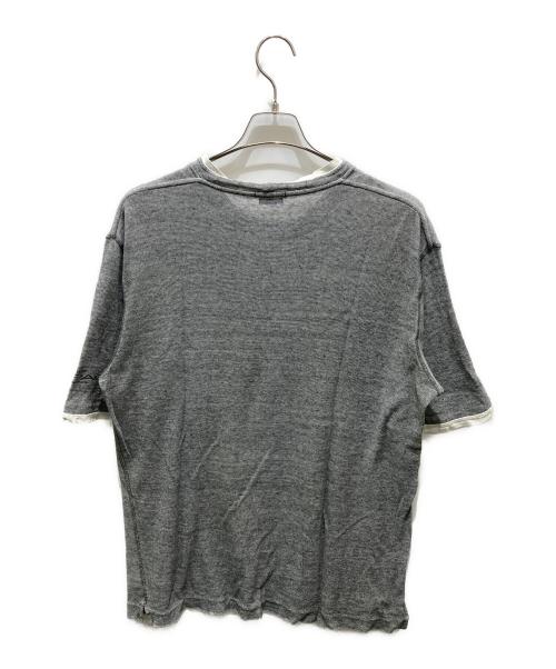 STONE ISLAND（ストーンアイランド）STONE ISLAND (ストーンアイランド) リネン混半袖Tシャツ　STONE ISLAND COMPACT グレー サイズ:Lの古着・服飾アイテム