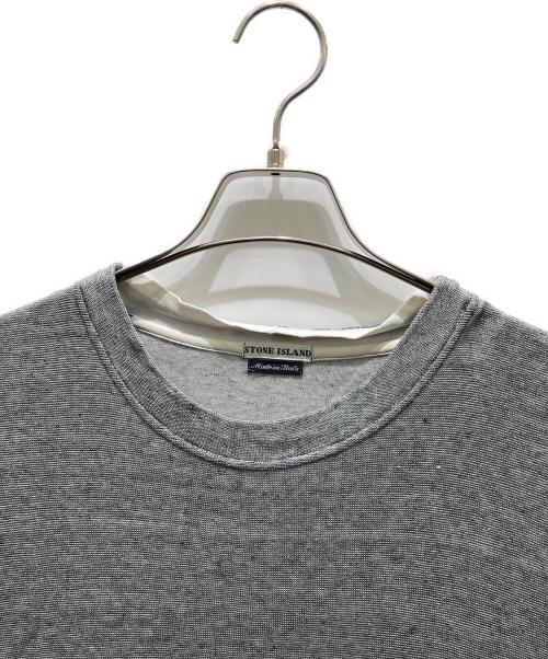 STONE ISLAND（ストーンアイランド）STONE ISLAND (ストーンアイランド) リネン混半袖Tシャツ　STONE ISLAND COMPACT グレー サイズ:Lの古着・服飾アイテム
