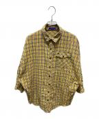 BURBERRY BLUE LABELバーバリーロンドンブルーレーベル）の古着「チェックシャツ」｜イエロー