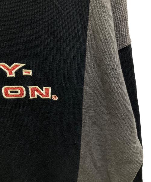 HARLEY-DAVIDSON（ハーレーダビッドソン）HARLEY-DAVIDSON (ハーレーダビッドソン) コットンクルーネックニット ブラック サイズ:XXLの古着・服飾アイテム