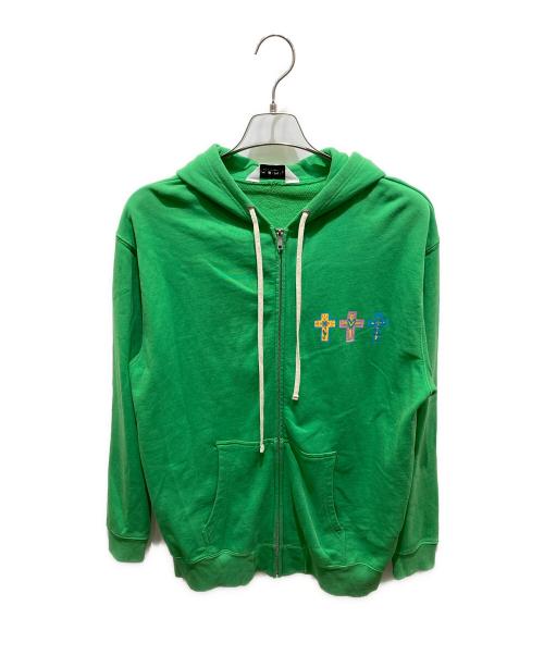 MSML（エムエスエムエル）MSML (エムエスエムエル) GRAPHIC ZIP HOODIE グリーン サイズ:Mの古着・服飾アイテム