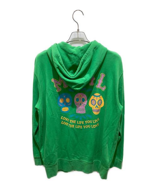 MSML（エムエスエムエル）MSML (エムエスエムエル) GRAPHIC ZIP HOODIE グリーン サイズ:Mの古着・服飾アイテム