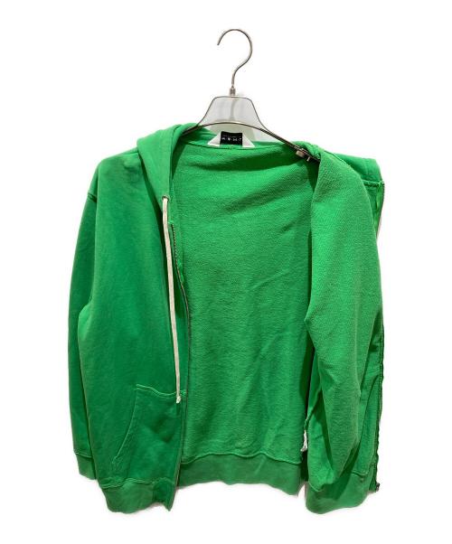 MSML（エムエスエムエル）MSML (エムエスエムエル) GRAPHIC ZIP HOODIE グリーン サイズ:Mの古着・服飾アイテム