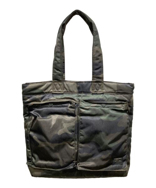 PORTER（ポーター）PORTER (ポーター) 迷彩タンカートートバッグ カーキの古着・服飾アイテム