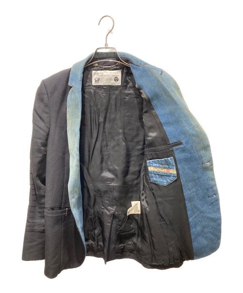 DIESEL（ディーゼル）DIESEL (ディーゼル) ヴィンテージ加工テーラードジャケット ブラック サイズ:Sの古着・服飾アイテム