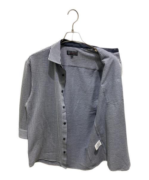 MICHEL KLEIN HOMME（ミッシェルクラン オム）MICHEL KLEIN HOMME (ミッシェルクラン オム) ストライプシャツ ブルー サイズ:51 未使用品の古着・服飾アイテム