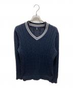 Kamakura Shirtsカマクラシャツ）の古着「ケーブルニット」｜ネイビー