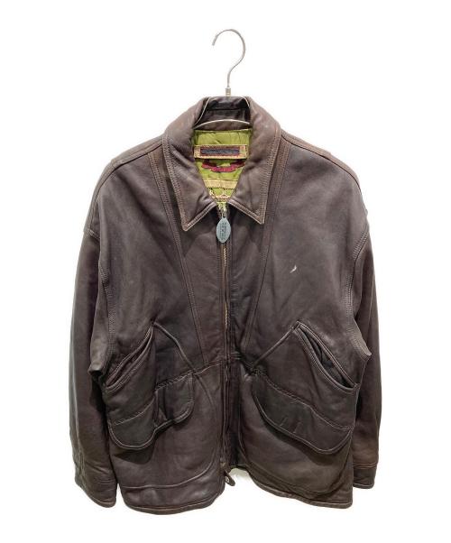 HARRY&MOORE（ハリー＆ムーア）HARRY&MOORE (ハリー＆ムーア) レザージャケット ブラウン サイズ:48の古着・服飾アイテム