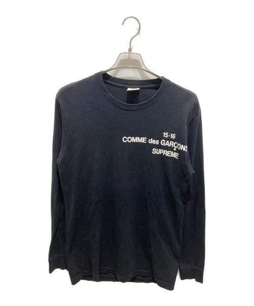 COMME des GARCONS SHIRT（コムデギャルソンシャツ）COMME des GARCONS SHIRT (コムデギャルソンシャツ) SUPREME (シュプリーム) 15AWロングスリーブカットソー ブラック サイズ:Mの古着・服飾アイテム