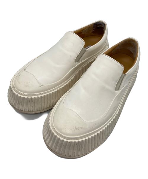 JIL SANDER（ジルサンダー）JIL SANDER (ジルサンダー) プラットフォームスリッポン ホワイト サイズ:39の古着・服飾アイテム