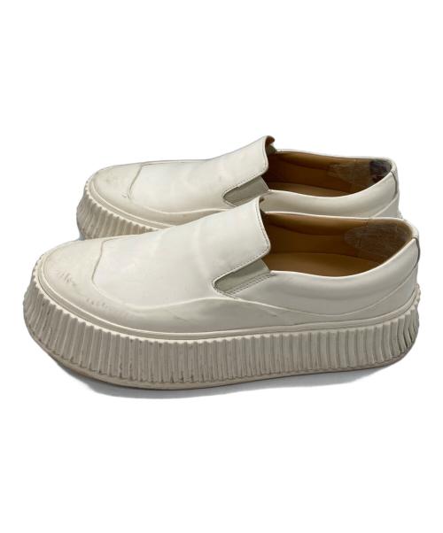 JIL SANDER（ジルサンダー）JIL SANDER (ジルサンダー) プラットフォームスリッポン ホワイト サイズ:39の古着・服飾アイテム
